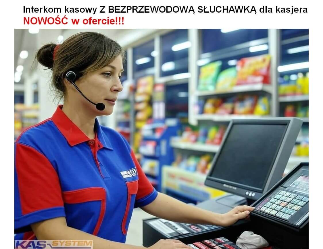 Interkom ze słuchawką bezprzewodową dla kasjera kas-system.pl