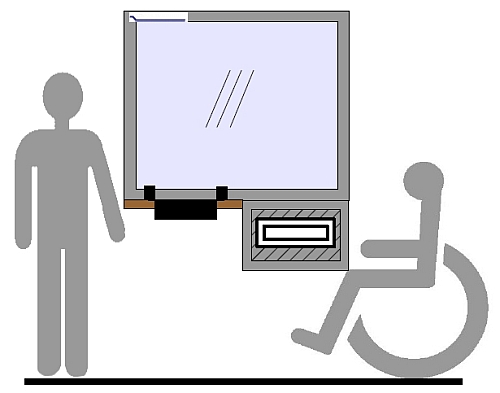 okno dla niepełnosprawnych na wózku