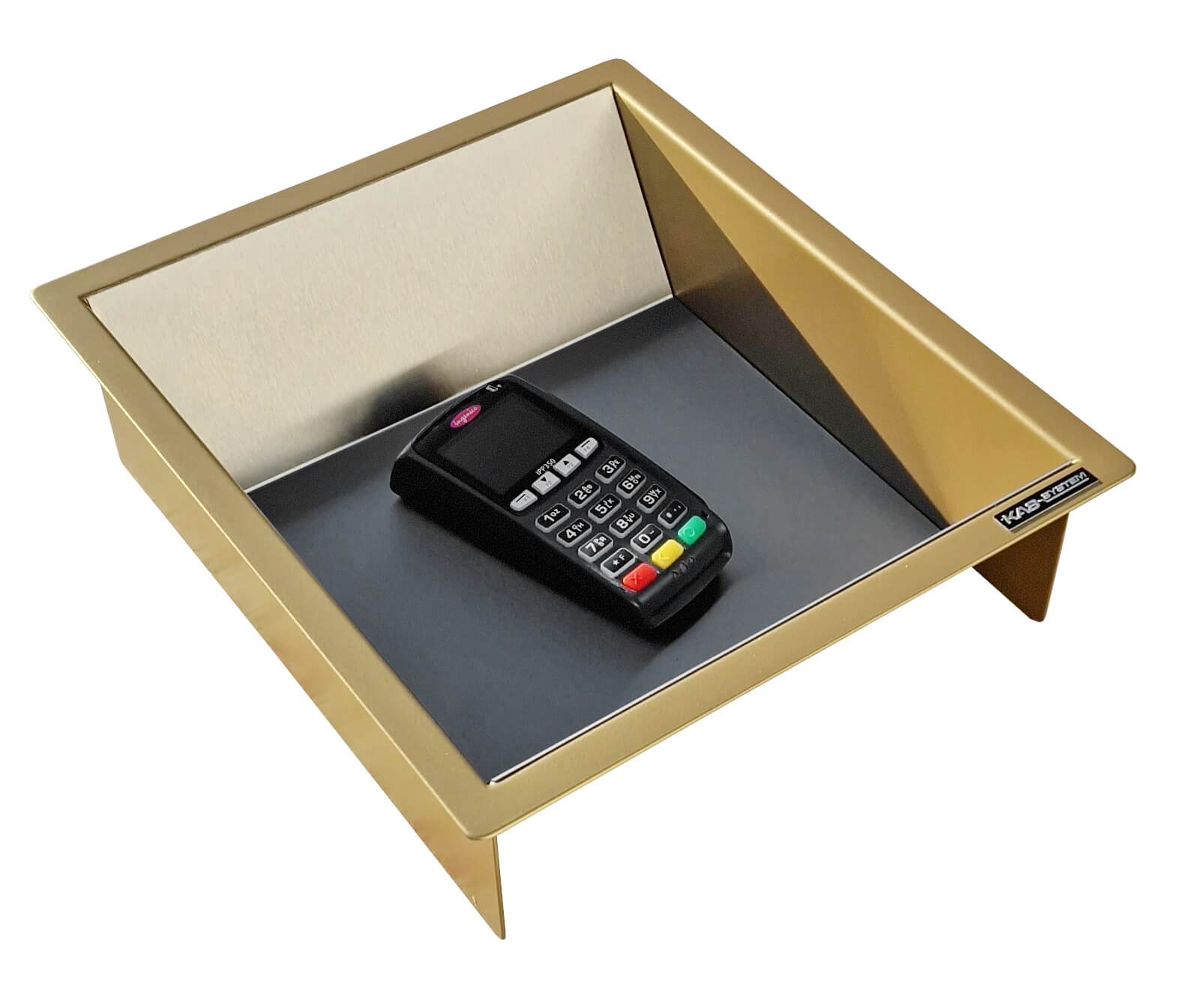 głęboki podajnik kasowy na terminal IB-pk1/R-100 w kolorze złotym produkt kas-system.pl